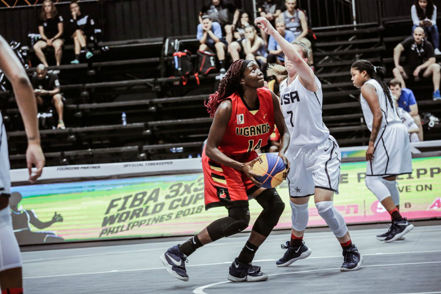 Lamunu playing for the Gazelles in a FIBA 3X3 event